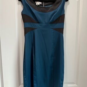 London Times Blue Sleeveless Sheath Dress Cocktail